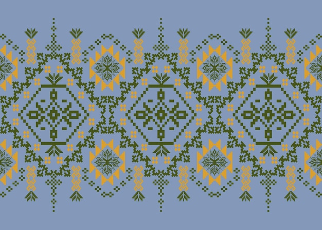 traditional embroidered pattern on fabric